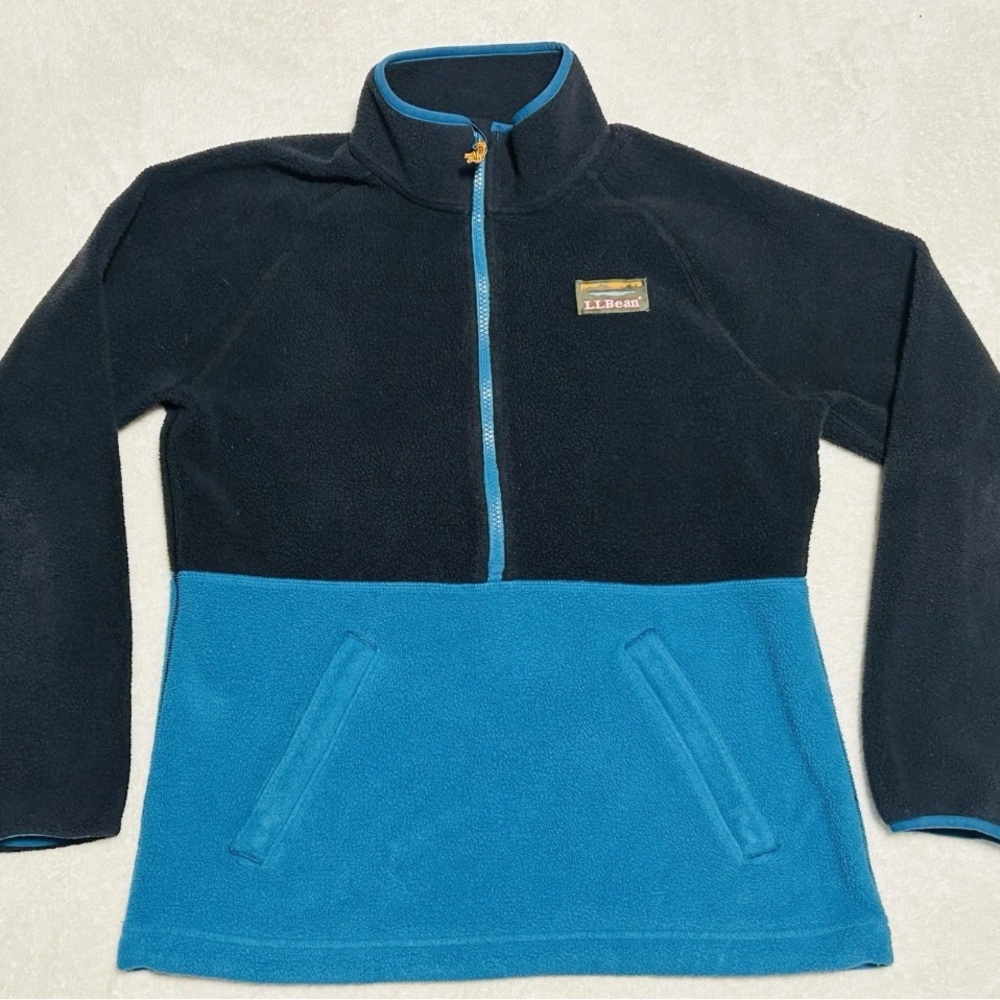LL Bean Mountain Classic Color Block Fleece 1/2 Zip Pullover Women’s Size Small